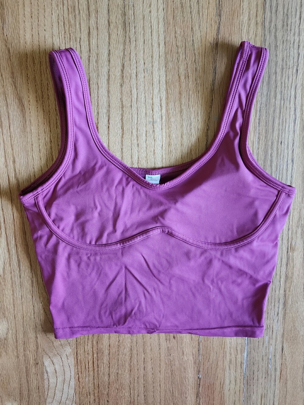 Gold Hinge Women's Magenta Activewear Padded Lined Crop Sports Bra Top Medium M